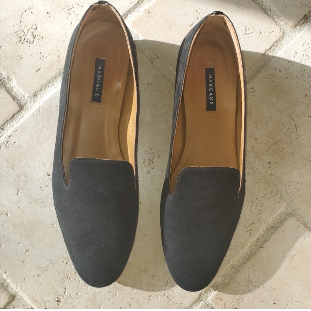 Margaux Black Suede Flat Loafers | 43.5 (US 12.5)
